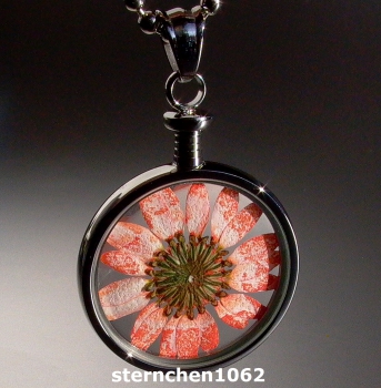 Preview: Blumenkind - Anhänger * Stahl * orange Blüte *