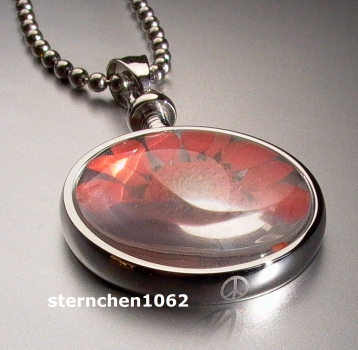 Preview: Blumenkind - Anhänger * Stahl * orange Blüte *