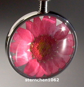 Flower Child Pendant * stainless Steel * pink flower *