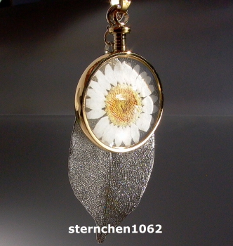 Preview: Blumenkind - Anhänger * Stahl Rhodium * Blatt Gr.L *