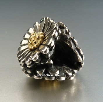 Preview: Trollbeads * Gänseblümchen * 925 Silber / 750 Gold