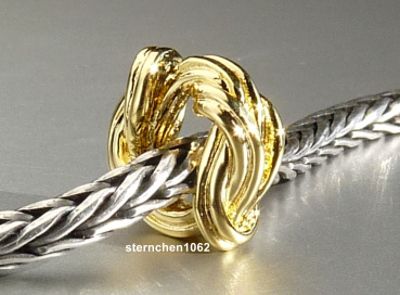 Preview: Trollbeads * Doppelter Unendlichkeitsknoten, 18k vergoldet  *