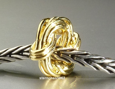 Preview: Trollbeads * Doppelter Unendlichkeitsknoten, 18k vergoldet  *