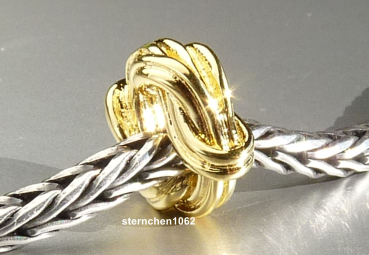 Preview: Trollbeads * Doppelter Unendlichkeitsknoten, 18k vergoldet  *