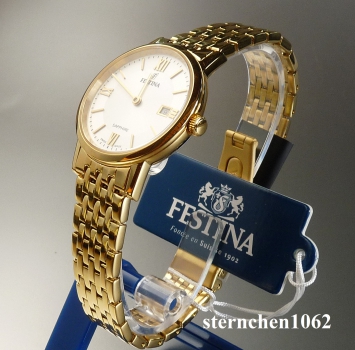Preview: Festina * Damen Armbanduhr * Swiss Made * Edelstahl goldfarben * Ref. F20021/1