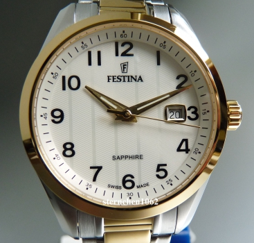 Festina * Men's wristwatch * Swiss Made * F20027/1 * Sapphire glass * bicolor * Quartz