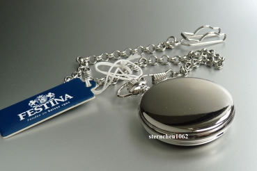 Preview: Festina * Taschenuhr mit Sprungdeckel Kette * Edelstahl * Ref. F2026/1 * Quarz *