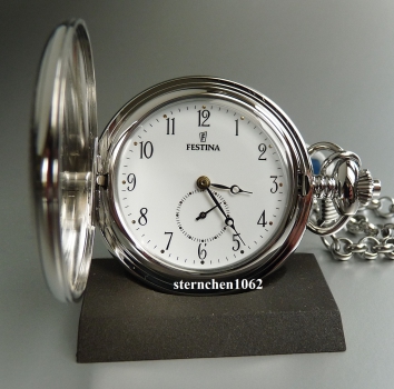 Festina * Pocket watch with spring cover chain * Stainless steel * Ref. F2026/1 * Quartz *