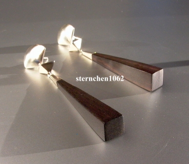 Einzelstück * Ausgefallene Ohrringe Ohrhänger * 925 Silber * Holz