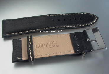 Eulit * Lederband für Uhren * Uhrenarmband * Imola * schwarz * 26 mm