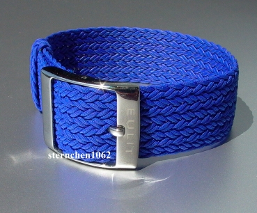 Eulit * Perlon * Durchzugsband Uhrenarmband * Palma * blau * 20 mm