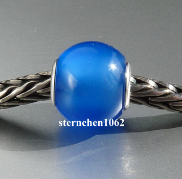 Preview: Trollbeads * Runder Blauer Achat * 13