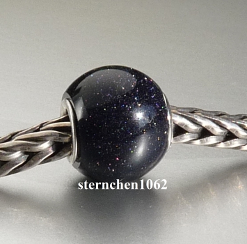 Preview: Trollbeads * Runder Blauer Goldstein * 02