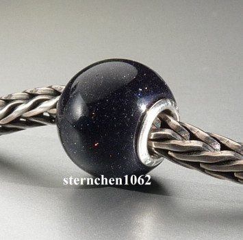 Preview: Trollbeads * Runder Blauer Goldstein * 02