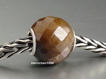 Preview: Trollbeads * Runder Brauner Saphir, facettiert * 01
