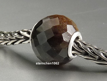 Preview: Trollbeads * Runder Brauner Saphir, facettiert * 01