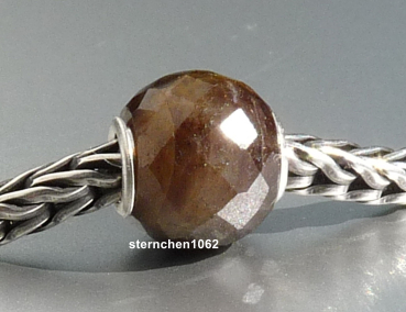 Preview: Trollbeads * Runder Brauner Saphir, facettiert * 09
