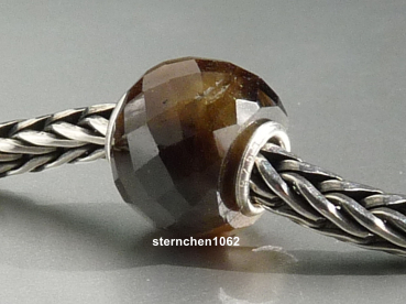 Preview: Trollbeads * Runder Brauner Saphir, facettiert * 11