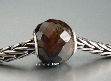 Preview: Trollbeads * Runder Brauner Saphir, facettiert * 12