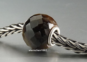 Preview: Trollbeads * Runder Brauner Saphir, facettiert * 12
