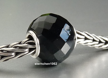 Trollbeads * Runder Schwarzer Onyx, Facettiert * 01