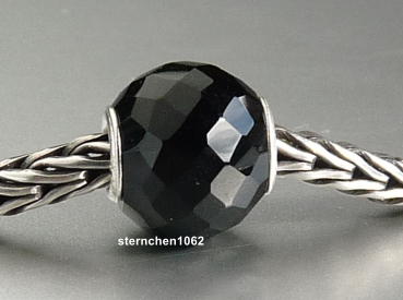 Preview: Trollbeads * Runder Schwarzer Onyx, Facettiert * 01