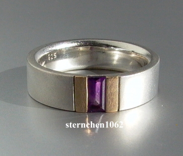 Preview: Einzelstück * Ring * 925 Silber * 585 Gold * Amethyst