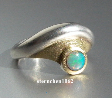Einzelstück * Ring * 925 Silber * 585 Gold * Opal