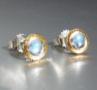 Earring * 925 Silver * 24 ct Gold * Moonstone