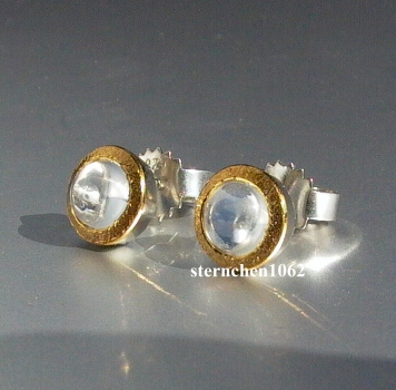 Earring * 925 Silver * 24 ct Gold * Moonstone