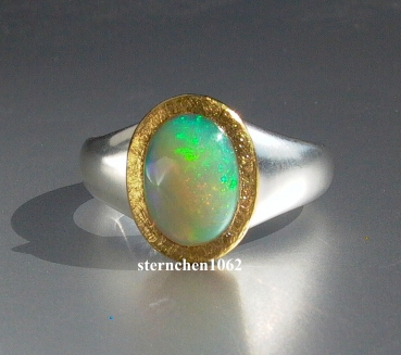 Preview: Einzelstück * Ring * 925 Silber * 24 ct Gold * Opal