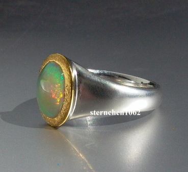 Preview: Einzelstück * Ring * 925 Silber * 24 ct Gold * Opal