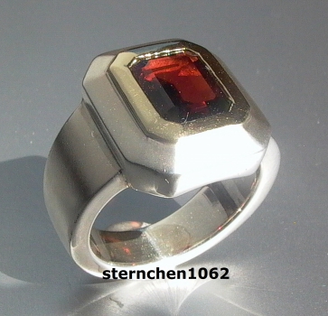 Preview: Einzelstück * Ring * 925 Silber * 14 ct Gold * Granat
