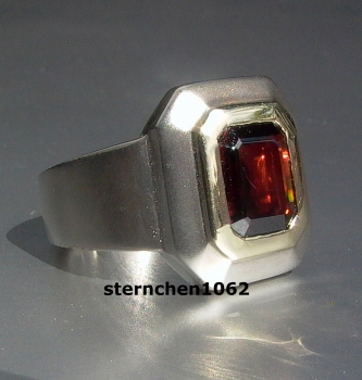 Preview: Einzelstück * Ring * 925 Silber * 14 ct Gold * Granat