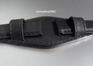 Eulit * Leather watch strap * band with leather underlay * black * 16 mm