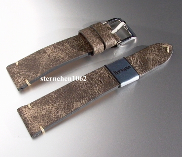Barington * Lederband für Uhren * Uhrenarmband * Vintage * grau * 20 mm