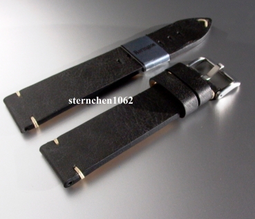 Barington * Lederband für Uhren * Uhrenarmband * Vintage * schwarz * 18 mm