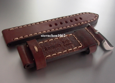 Preview: Barington * Lederband für Uhren * Uhrenarmband * Aeronautica * dunkelbraun * 24 mm