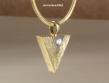 Preview: Handmade * Unusual pendant * Brilliant * 585 white- and yellow gold