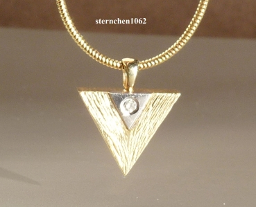 Handarbeit * Ausgefallene Anhänger * Brillant * 585 Weiß- und Gelbgold