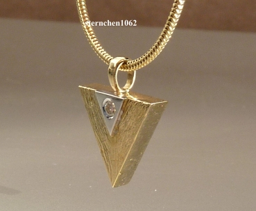 Preview: Handmade * Unusual pendant * Brilliant * 585 white- and yellow gold