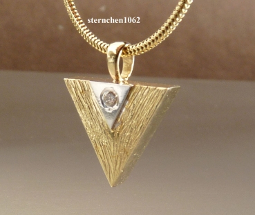 Preview: Handmade * Unusual pendant * Brilliant * 585 white- and yellow gold