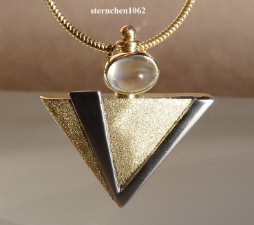 Preview: Handmade * Pendant * moonstone * 585 white and yellow gold