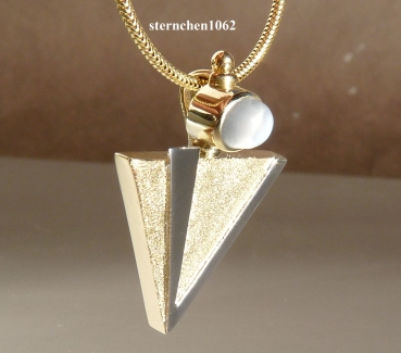 Preview: Handmade * Pendant * moonstone * 585 white and yellow gold