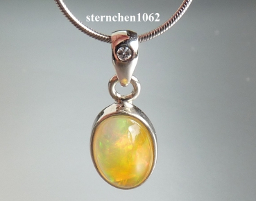 Necklace chain with opal pendant * brilliant * 925 silver
