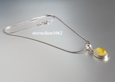 Halskette * Kette mit Opal - Brillant Anhänger * 925 Silber