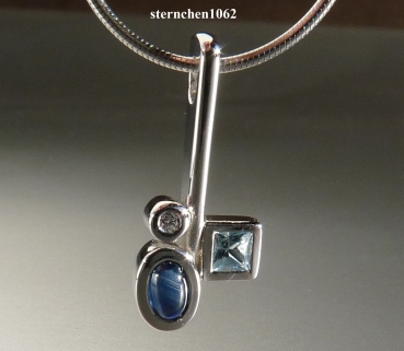 Preview: Pendant * Blue topaz * Sapphire * Brilliant * 585 white gold