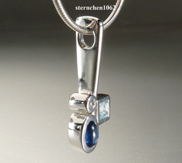 Preview: Pendant * Blue topaz * Sapphire * Brilliant * 585 white gold