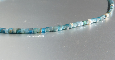 Preview: Ausgefallene Edelstein Kette * facettierter Apatit * Perlen * 925 Silber
