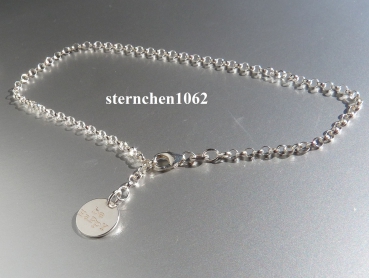 Preview: Fußkette * mit * be Happy * Anhänger * 925 Silber * 25 cm